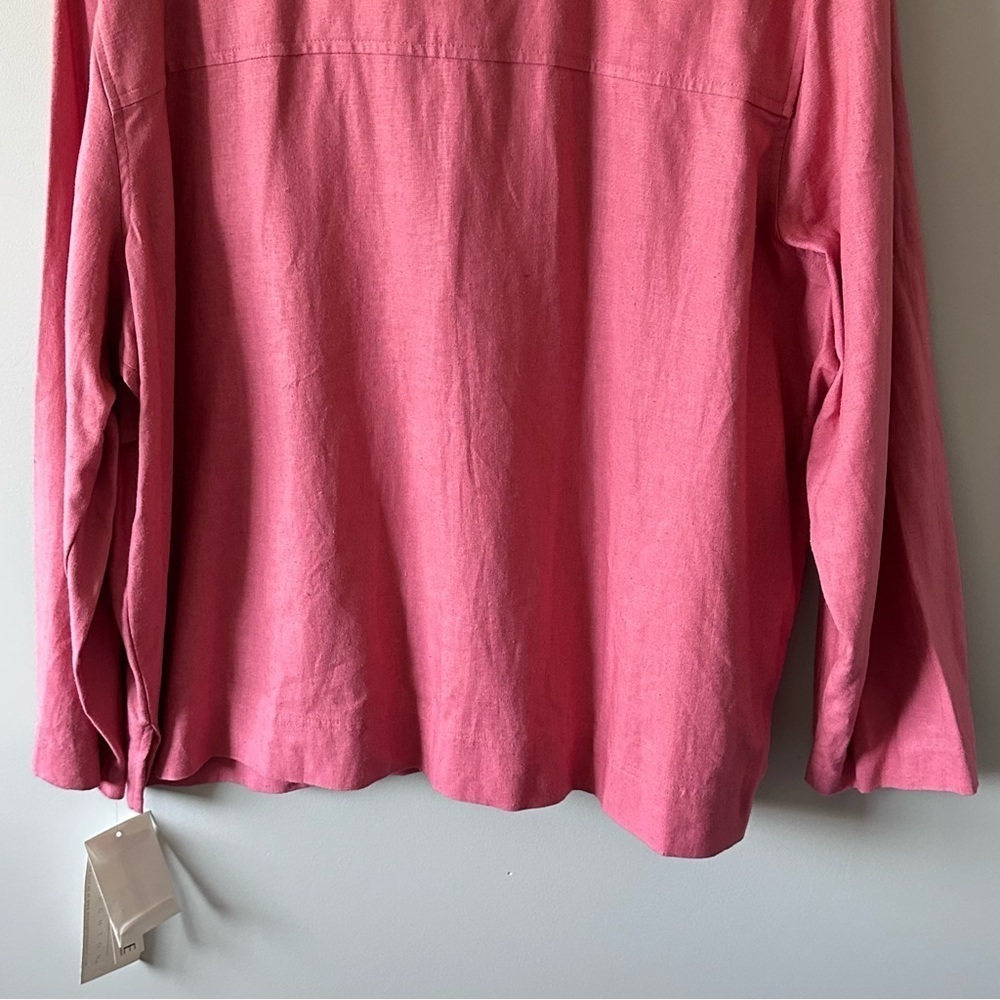 Maggie McNaughton Women's Salmon Washable Linen Blend Shirt 2X NWT Plus - Picture 9 of 15